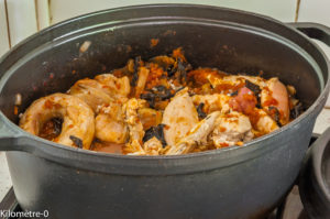 Photo de recette de poulet chasseur de Kilomètre-0, blog de cuisine réalisée à partir de produits locaux et issus de circuits courts