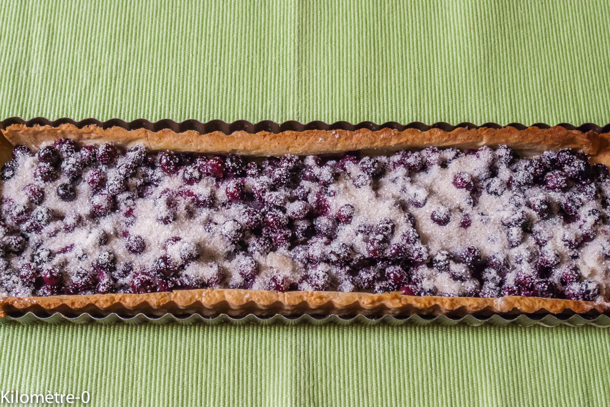 Photo de recette de tarte myrtilles de Kilomètre-0, blog de cuisine réalisée à partir de produits locaux et issus de circuits courts