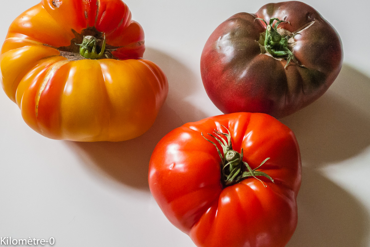 Photo de recette de tomates de Kilomètre-0, blog de cuisine réalisée à partir de produits locaux et issus de circuits courts