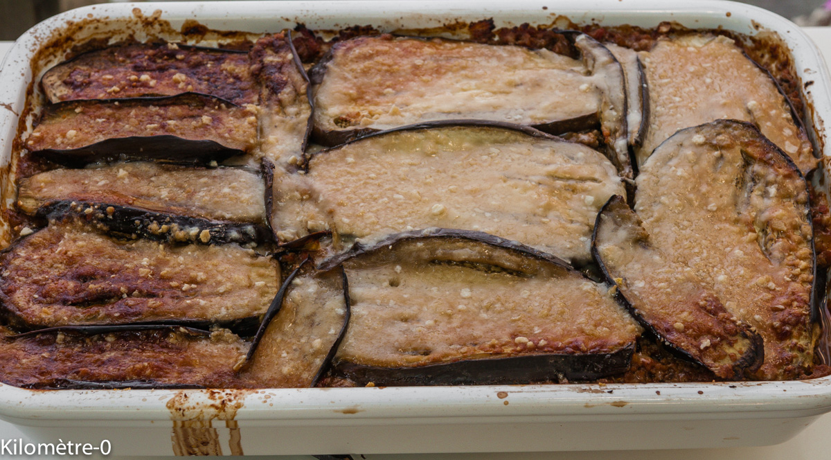 Photo de recette de moussaka légère de Kilomètre-0, blog de cuisine réalisée à partir de produits locaux et issus de circuits courts