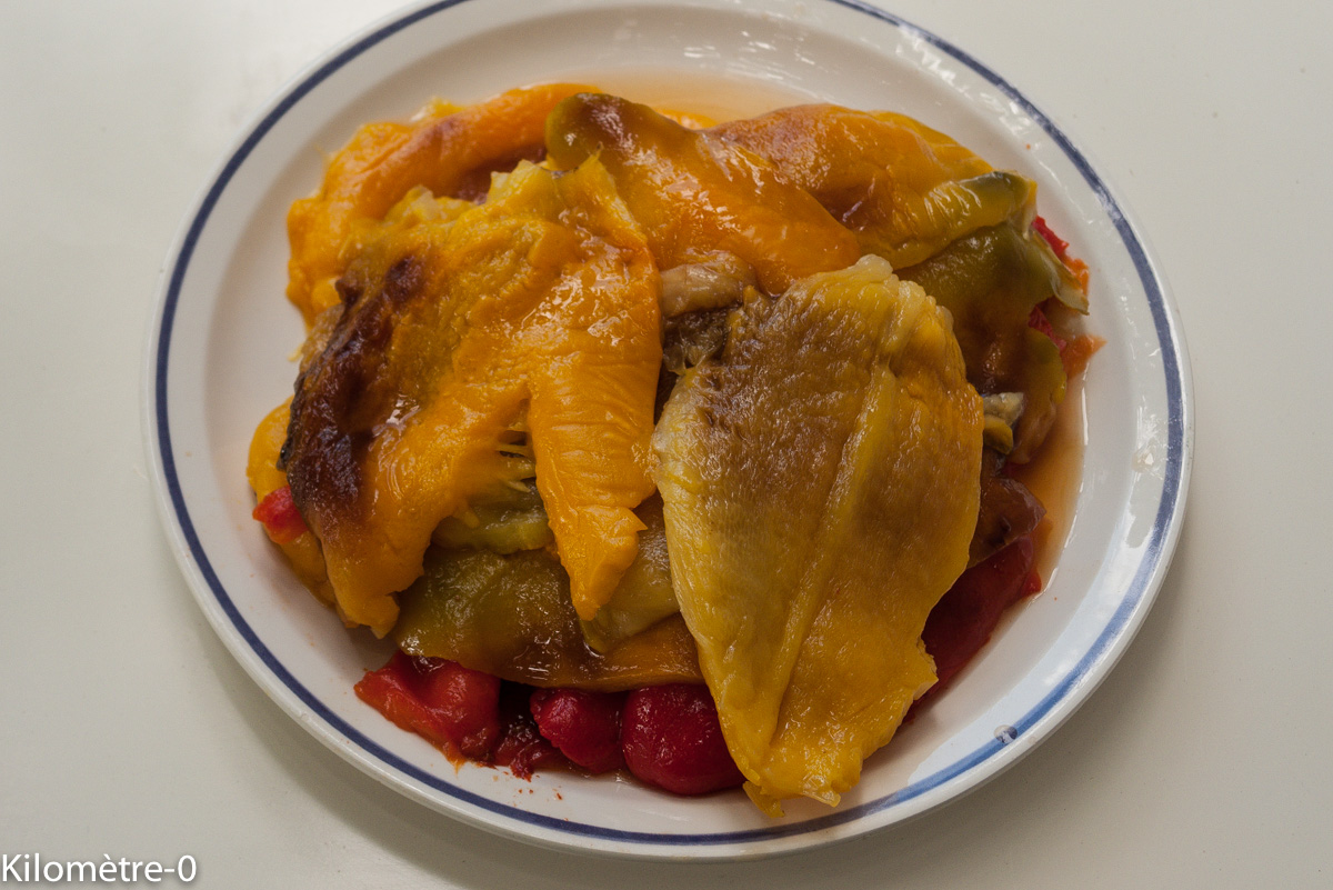 Photo de recette de poivrons grillés de Kilomètre-0, blog de cuisine réalisée à partir de produits locaux et issus de circuits courts