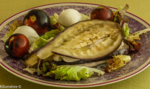 Photo de recette de millefeuille aubergine poulet mozza de Kilomètre-0, blog de cuisine réalisée à partir de produits locaux et issus de circuits courts