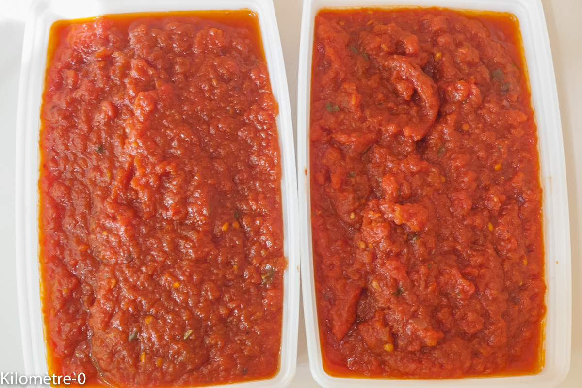Photo de recette de coulis de tomates bio de Kilomètre-0, blog de cuisine réalisée à partir de produits locaux et issus de circuits courts
