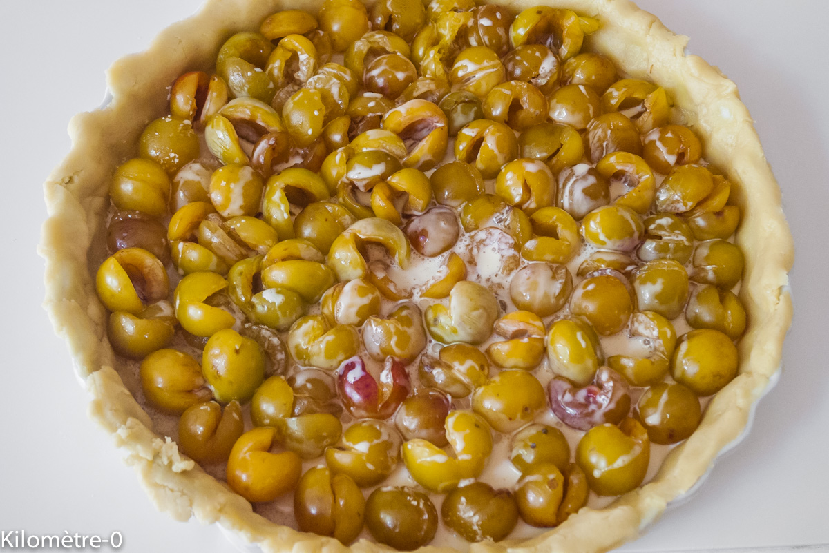 Photo de recette de tarte aux mirabelles inoubliable de Kilomètre-0, blog de cuisine réalisée à partir de produits locaux et issus de circuits courts