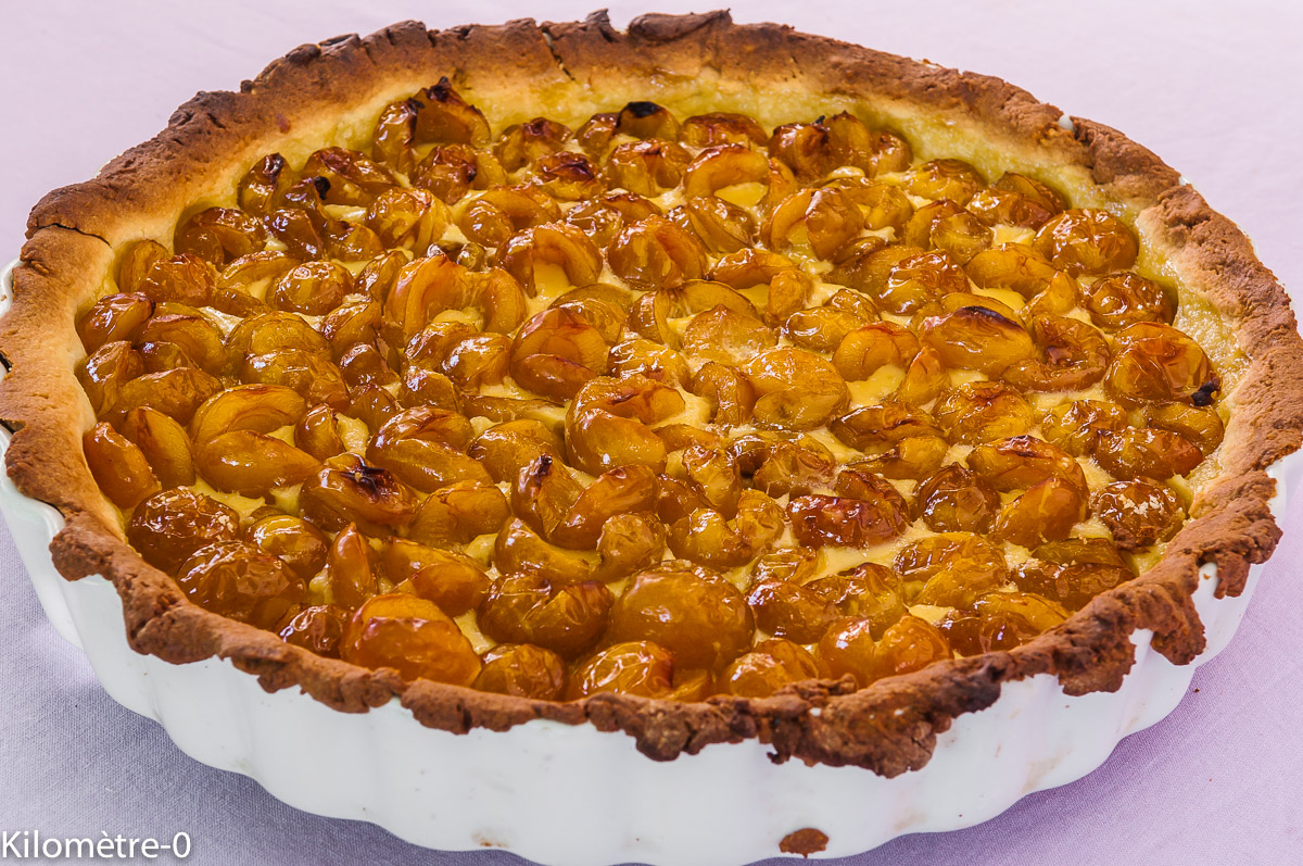 Photo de recette de tarte aux mirabelles inoubliable de Kilomètre-0, blog de cuisine réalisée à partir de produits locaux et issus de circuits courts