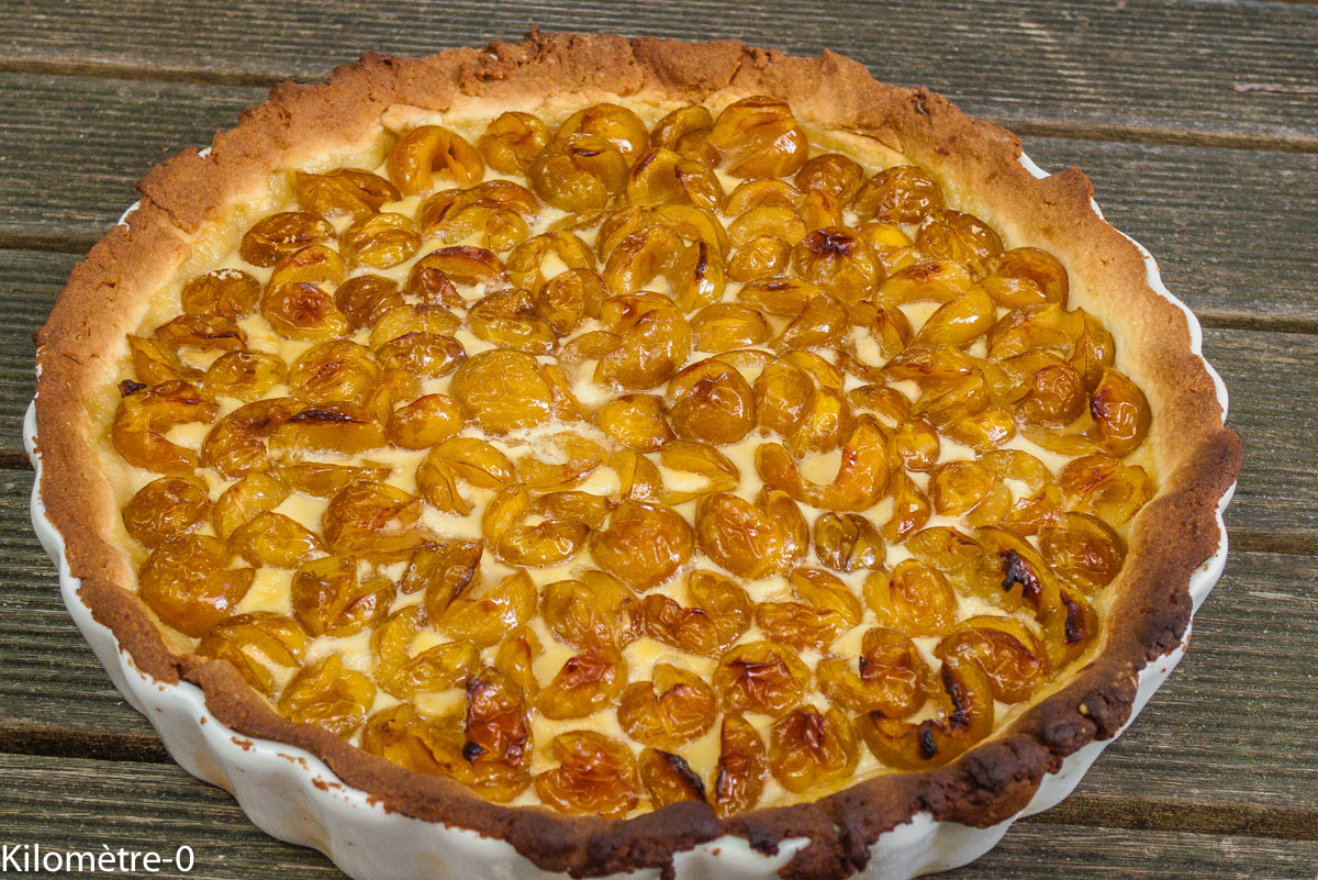 Photo de recette de tarte aux mirabelles inoubliables de Kilomètre-0, blog de cuisine réalisée à partir de produits locaux et issus de circuits courts