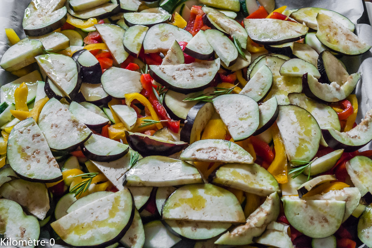 Photo de recette de légumes rotis au four facile, rapide, léger, bio de Kilomètre-0, blog de cuisine réalisée à partir de produits locaux et issus de circuits courts