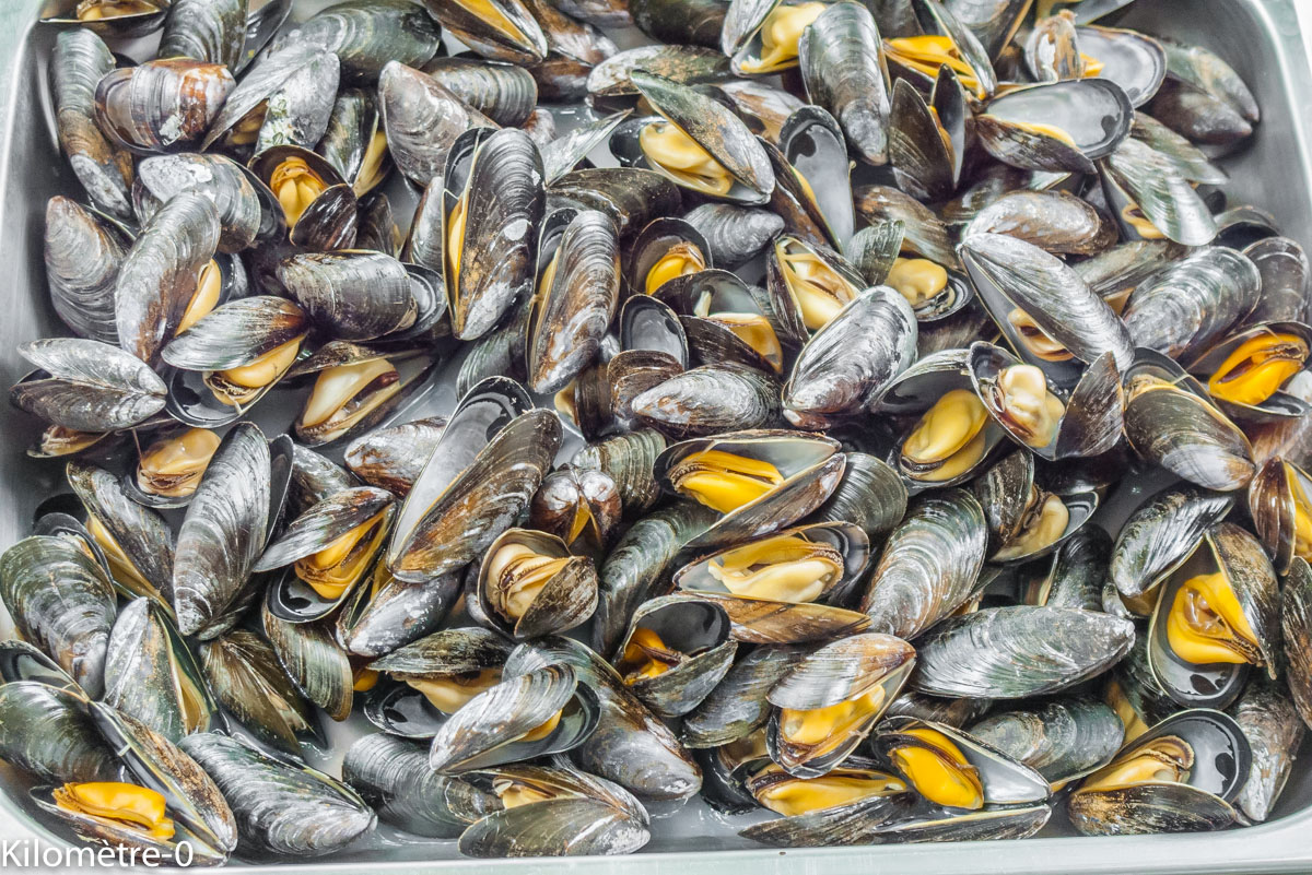 Photo de recette de moules facile de Kilomètre-0, blog de cuisine réalisée à partir de produits locaux et issus de circuits courts