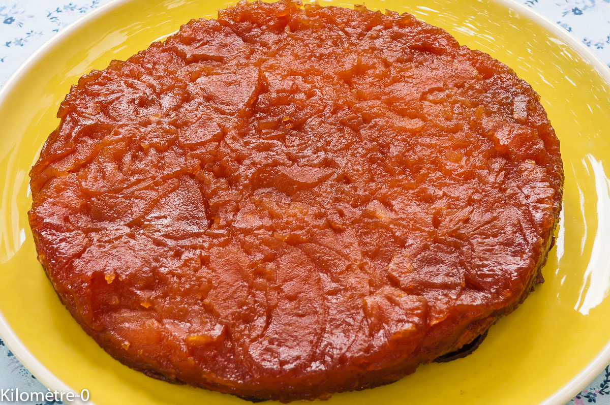 Photo de recette de tatin légère aux pommes sans pâte facile de  Kilomètre-0, blog de cuisine réalisée à partir de produits locaux et issus de circuits courts