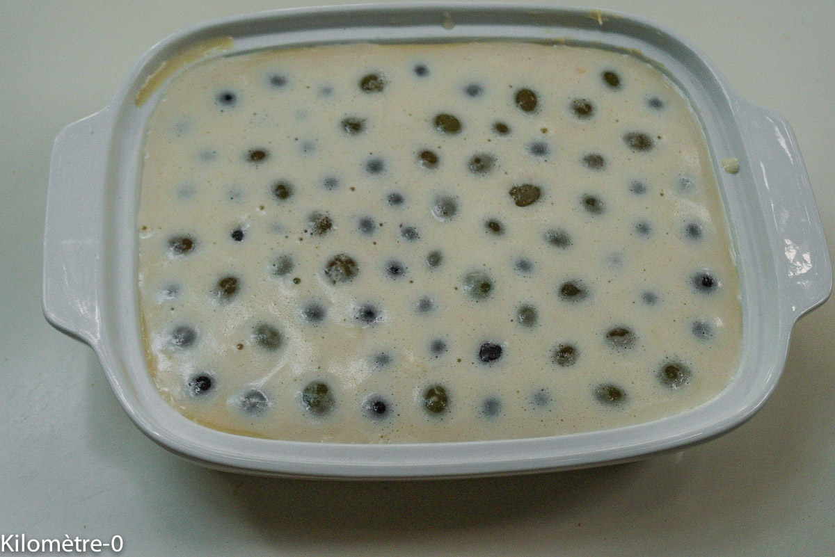 Photo de recette de clafoutis aux raisins facile, rapide, léger, bio de Kilomètre-0, blog de cuisine réalisée à partir de produits locaux et issus de circuits courts