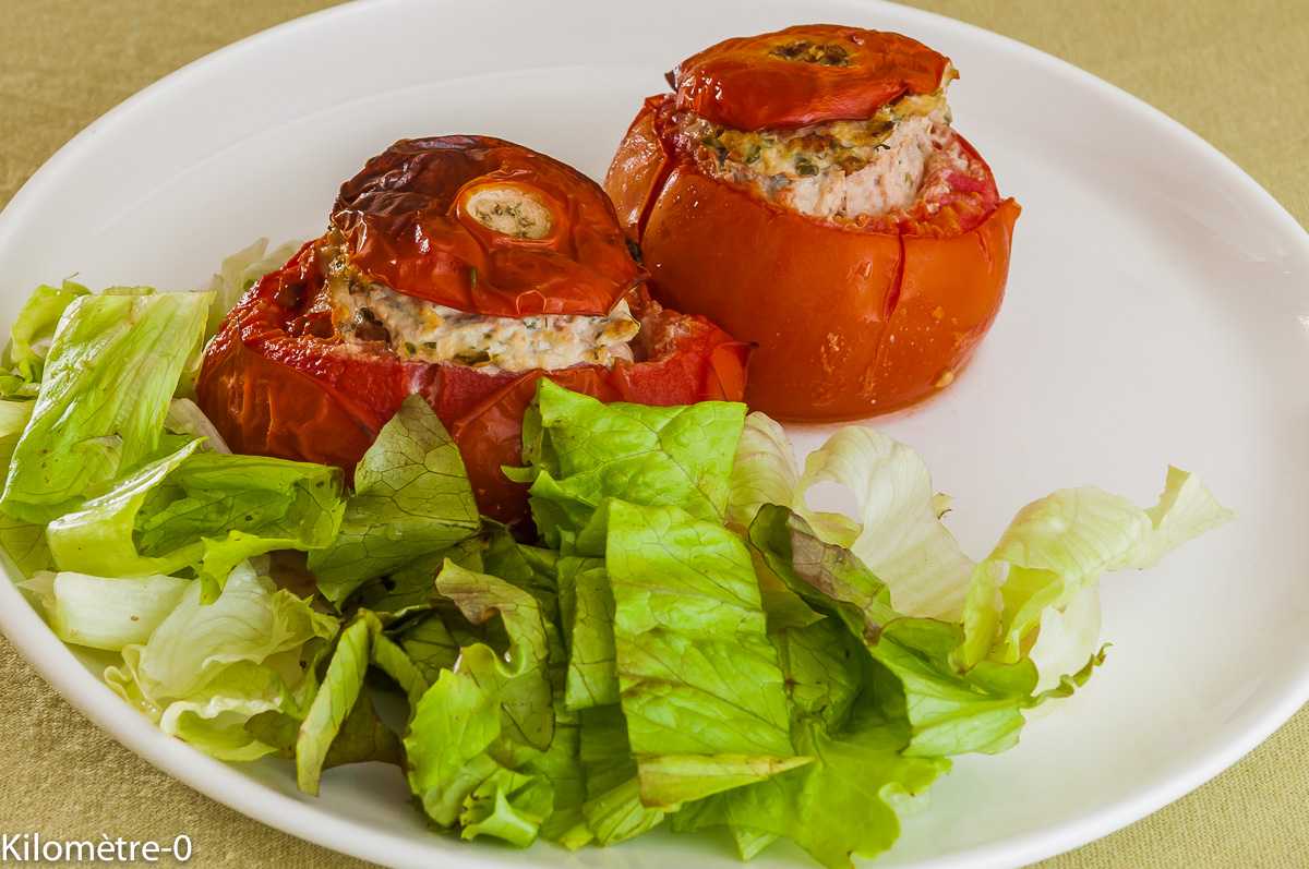 Photo de recette de tomates farcies à l'italienne, ricotta, porc, jambon facile, rapide, léger, de Kilomètre-0, blog de cuisine réalisée à partir de produits locaux et issus de circuits courts