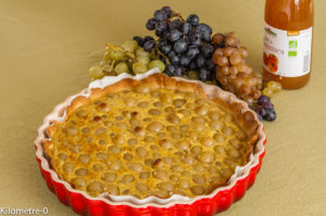 Photo de recette de dessert, gâteau, tarte, raisins frais, raisin blanc, noisettes, facile, rapide, bio, léger, automne,  de Kilomètre-0, blog de cuisine réalisée à partir de produits locaux et issus de circuits courts