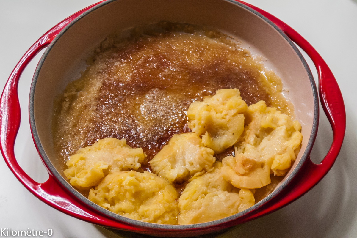 Photo de recette de tatin de coings facile, rapide et légère de Kilomètre-0, blog de cuisine réalisée à partir de produits locaux et issus de circuits courts