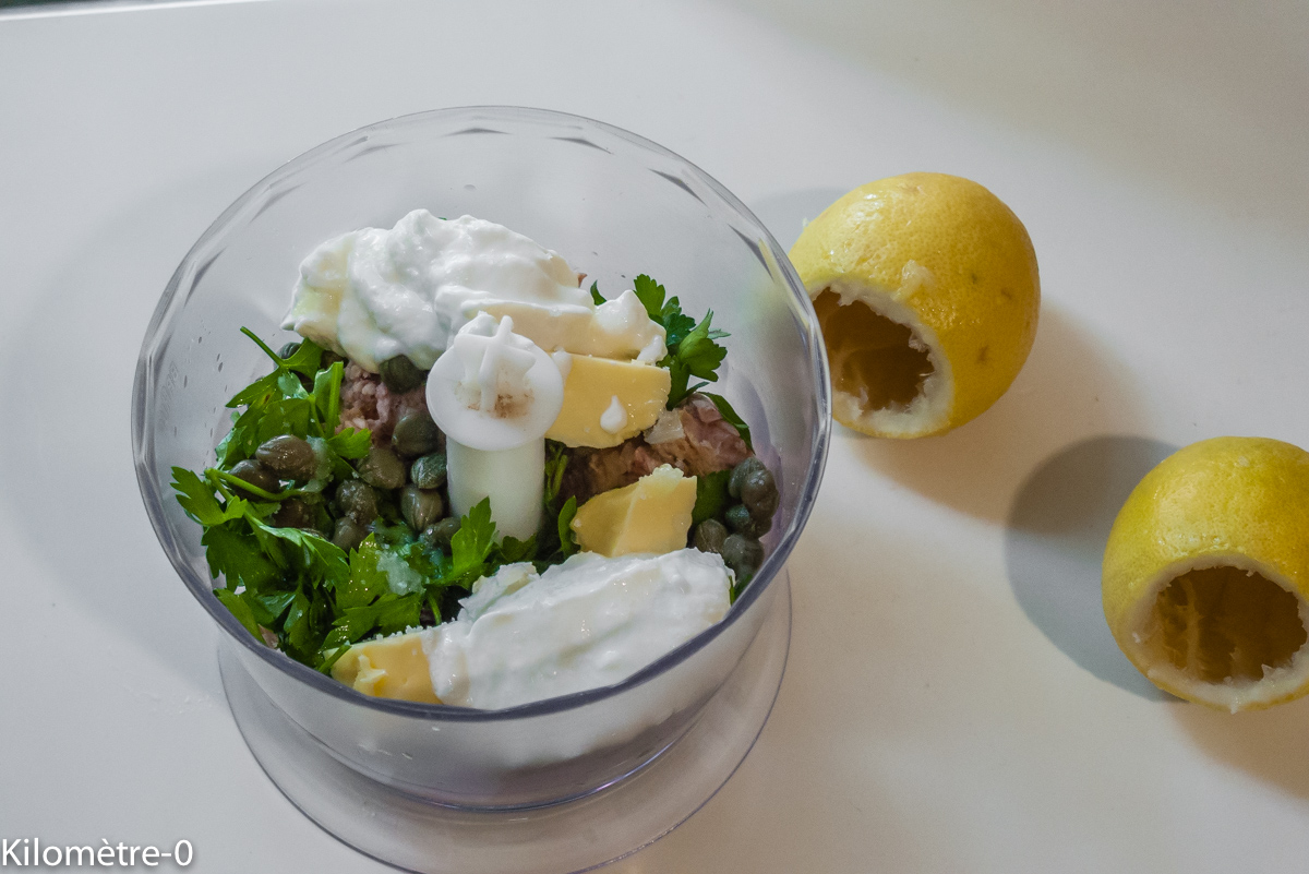 Photo de recette de citron farcis, mousse de thon, facile, rapide, léger deKilomètre-0, blog de cuisine réalisée à partir de produits locaux et issus de circuits courts
