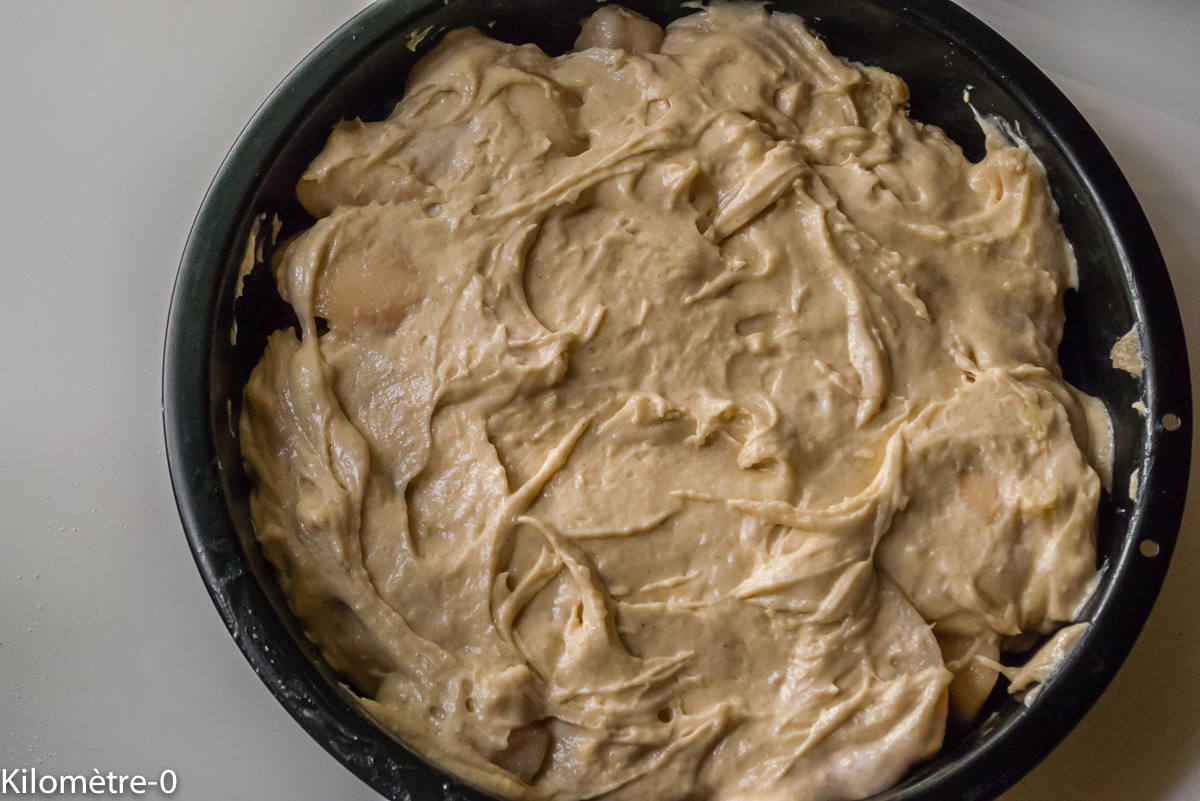 Photo de recette de gâteau renversé aux poires et gingembre, facile, rapide deKilomètre-0, blog de cuisine réalisée à partir de produits locaux et issus de circuits courts