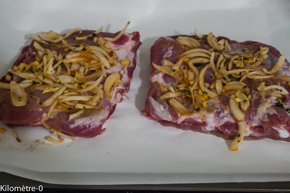 Photo de recette de travers de porc aux poires, facile, rapide, léger de Kilomètre-0, blog de cuisine réalisée à partir de produits locaux et issus de circuits courts