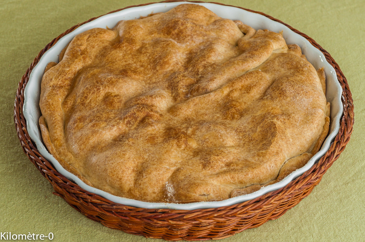 Photo de recette de tarte tourte, poires, chocolat, facile, léger, rapide, économique de Kilomètre-0, blog de cuisine réalisée à partir de produits locaux et issus de circuits courts