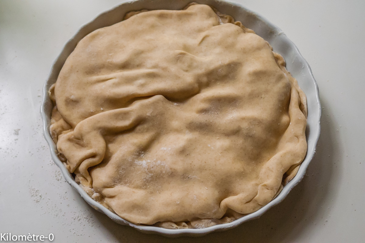 Photo de recette de tourte au poires facile rapide bio légère, chocolat deKilomètre-0, blog de cuisine réalisée à partir de produits locaux et issus de circuits courts