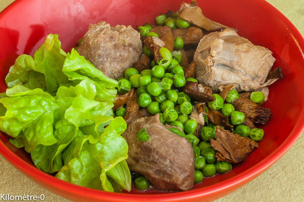 Photo de recette de sot l'y laisse, petits pois, girolles, facile, rapide, léger, deKilomètre-0, blog de cuisine réalisée à partir de produits locaux et issus de circuits courts