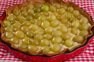 Photo de recette de tarte, raisins frais, raisin blanc, amande, mascarpone, facile, rapide, bio, léger de Kilomètre-0, blog de cuisine réalisée à partir de produits locaux et issus de circuits courts