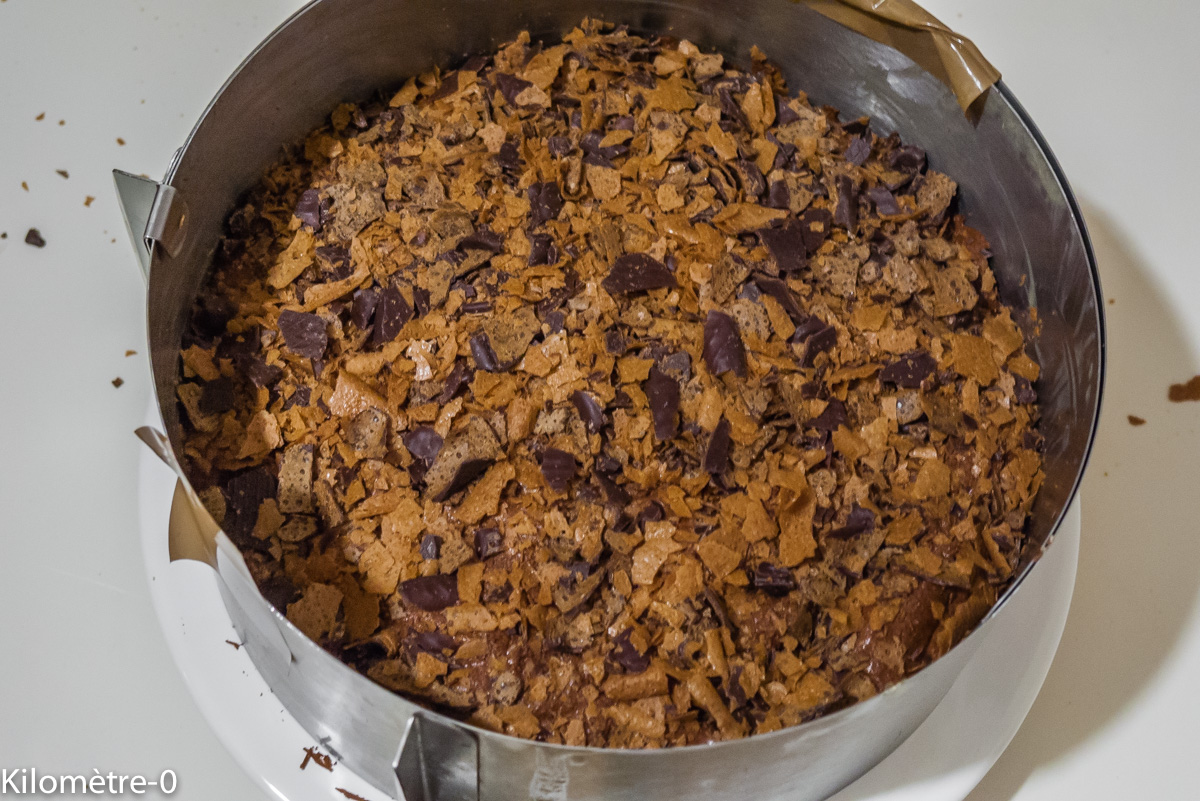 Photo de recette de gâteau chocolat croustillant Kilomètre-0, blog de cuisine réalisée à partir de produits locaux et issus de circuits courts
