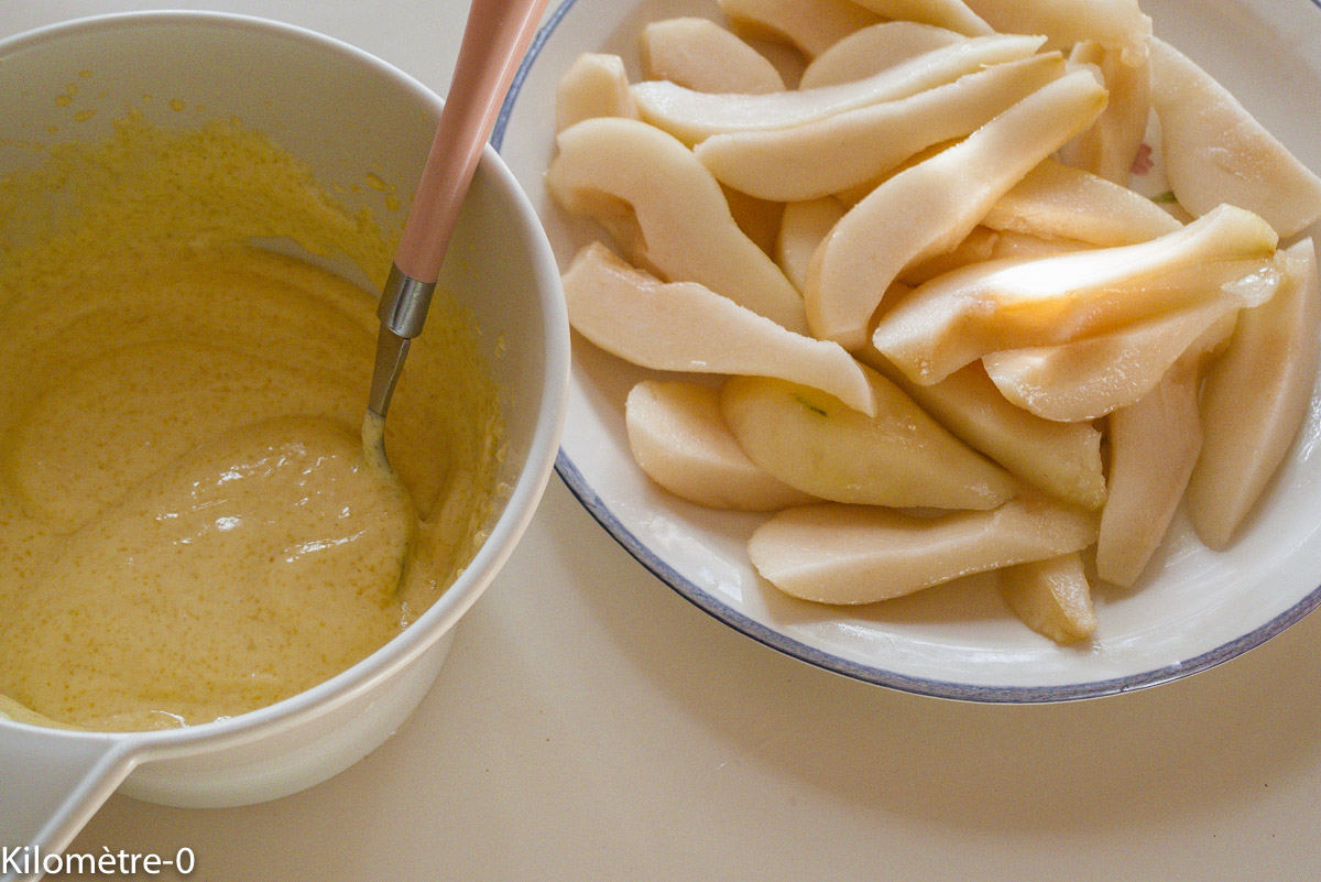 Photo de recette de tarte poire mascarpone facile, rapide, léger, bio de Kilomètre-0, blog de cuisine réalisée à partir de produits locaux et issus de circuits courts