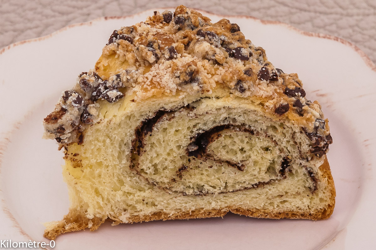 Photo de recette de brioche, babka, facile, rapide, chocolat, bio, léger, américaine, Kilomètre-0, blog de cuisine réalisée à partir de produits locaux et issus de circuits courts
