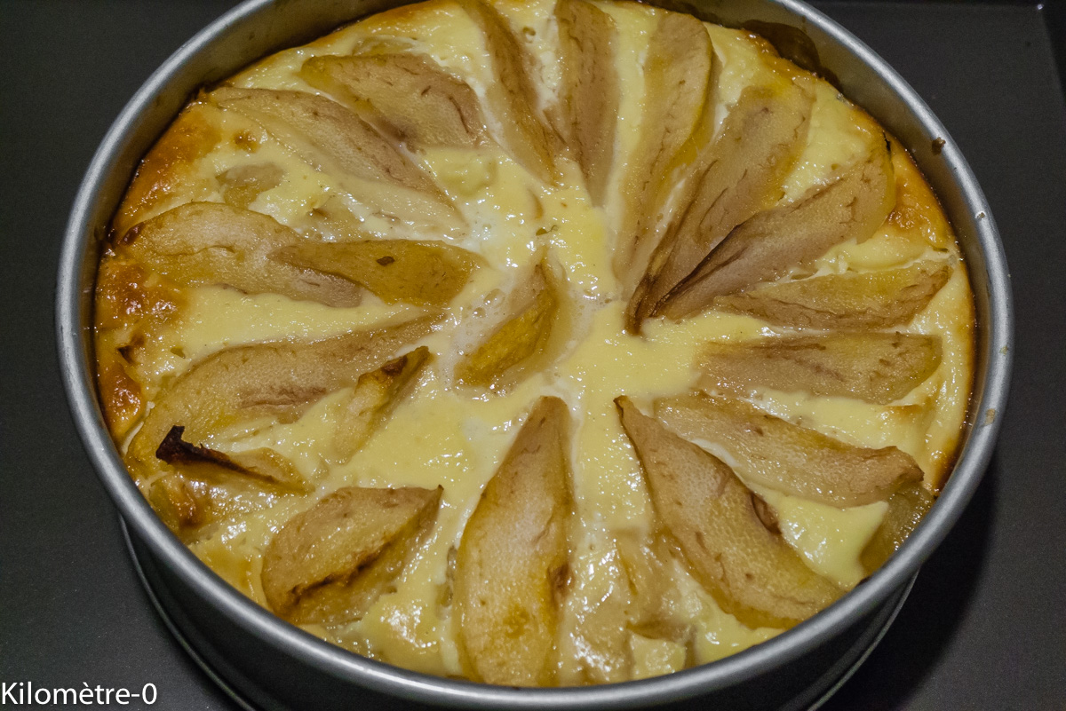 Photo de recette de gâteau, poire, ricotta, facile, cheesecake, rapide, bio, petits beurre, léger, Kilomètre-0, blog de cuisine réalisée à partir de produits locaux et issus de circuits courts