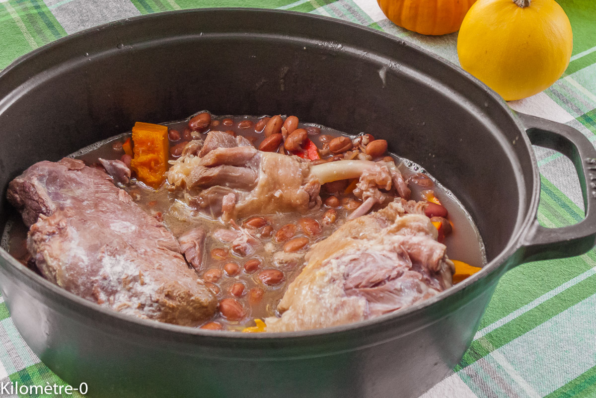Photo de recette de confit de canard, haricots borlotto, potimarron, mijoté, facile, bio de Kilomètre-0, blog de cuisine réalisée à partir de produits locaux et issus de circuits courts