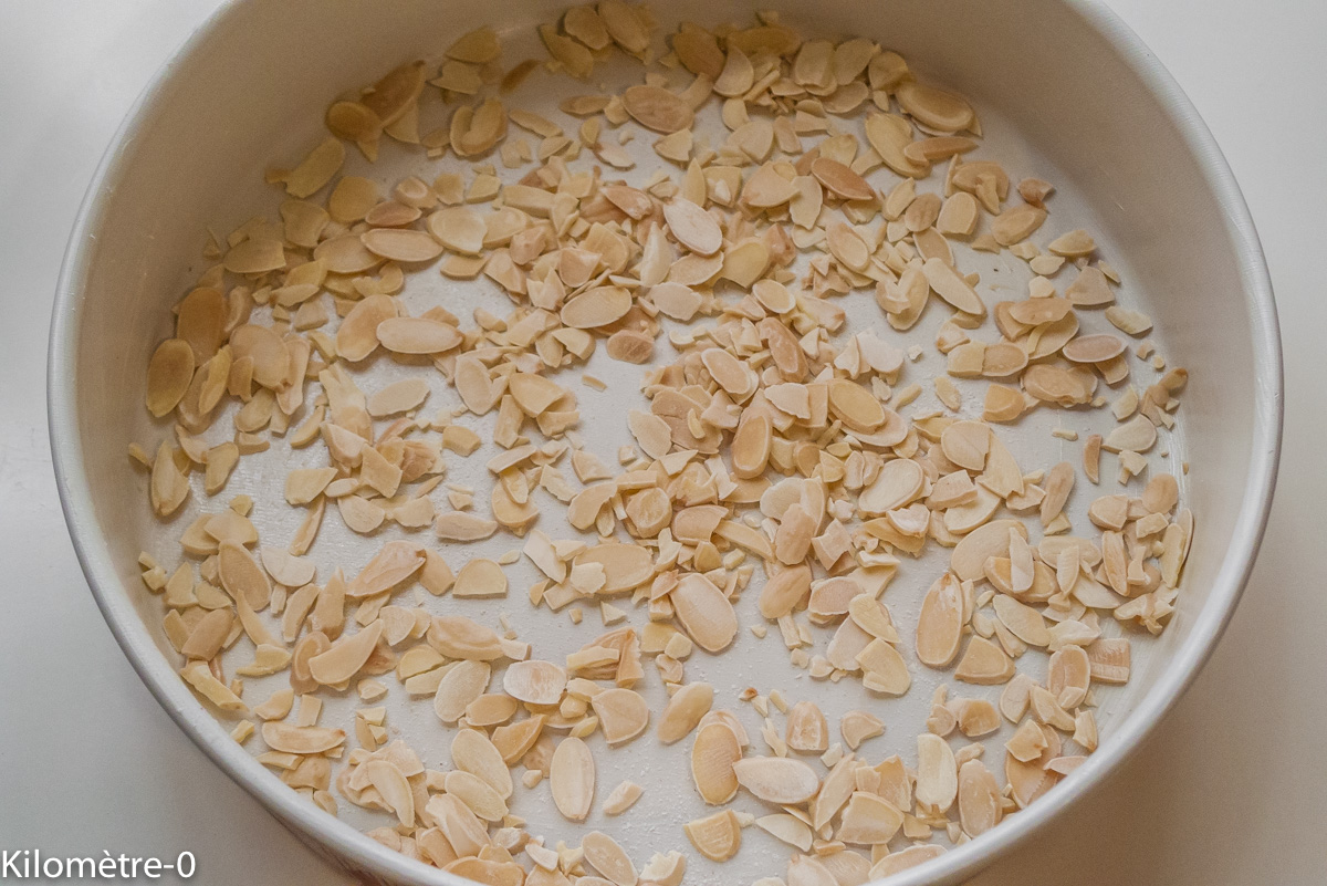 Photo de recette de gâteau facile, pommes, amandes, raisins secs, léger, bio de Kilomètre-0, blog de cuisine réalisée à partir de produits locaux et issus de circuits courts