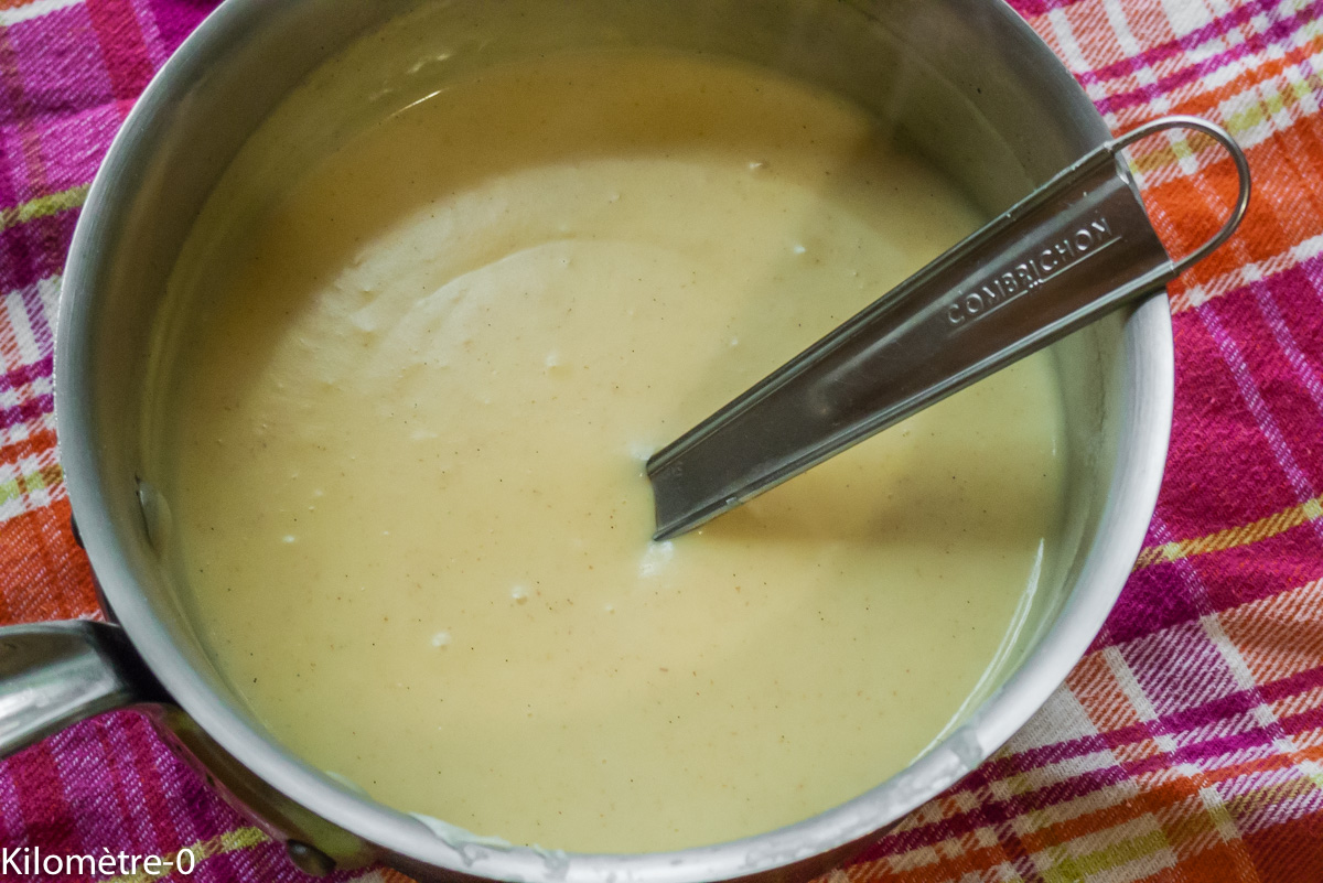 Photo de recette de crème patissière facile, légère, rapide de Kilomètre-0, blog de cuisine réalisée à partir de produits locaux et issus de circuits courts