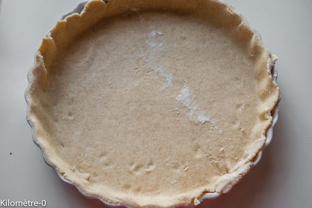 Photo de recette de pâte brisée croustillante, facile, légère, rapide de Kilomètre-0, blog de cuisine réalisée à partir de produits locaux et issus de circuits courts