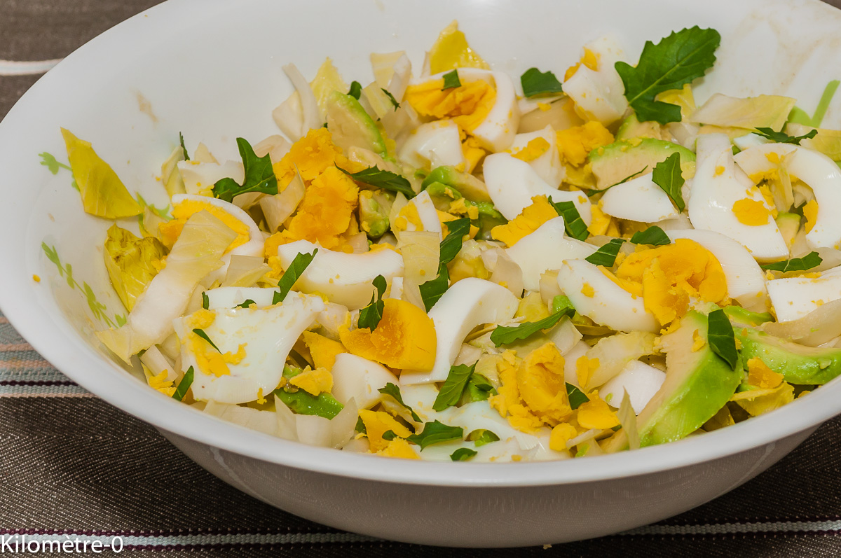 Salade D Endive Avocat Et Oeufs Durs Sauce Yaourt Kilometre 0