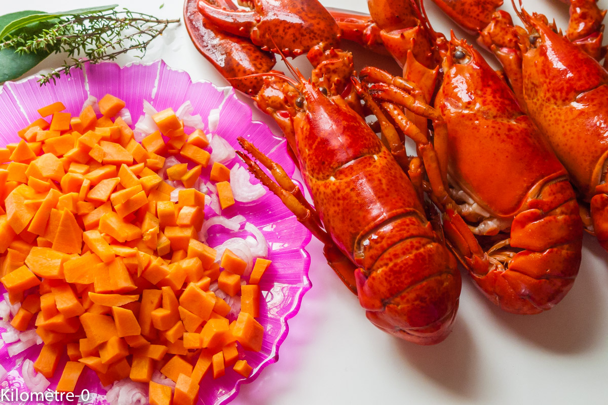 Photo de recette de homard facile, Kilomètre-0, blog de cuisine réalisée à partir de produits locaux et issus de circuits courts