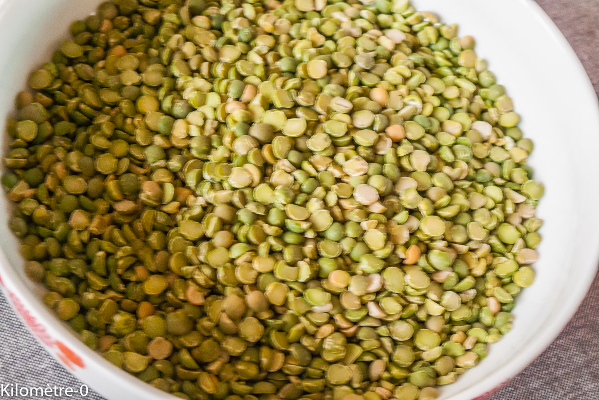 Photo de recette de pois cassés, bio, facile, rapide, économique, maison, Kilomètre-0, blog de cuisine réalisée à partir de produits locaux et issus de circuits courts