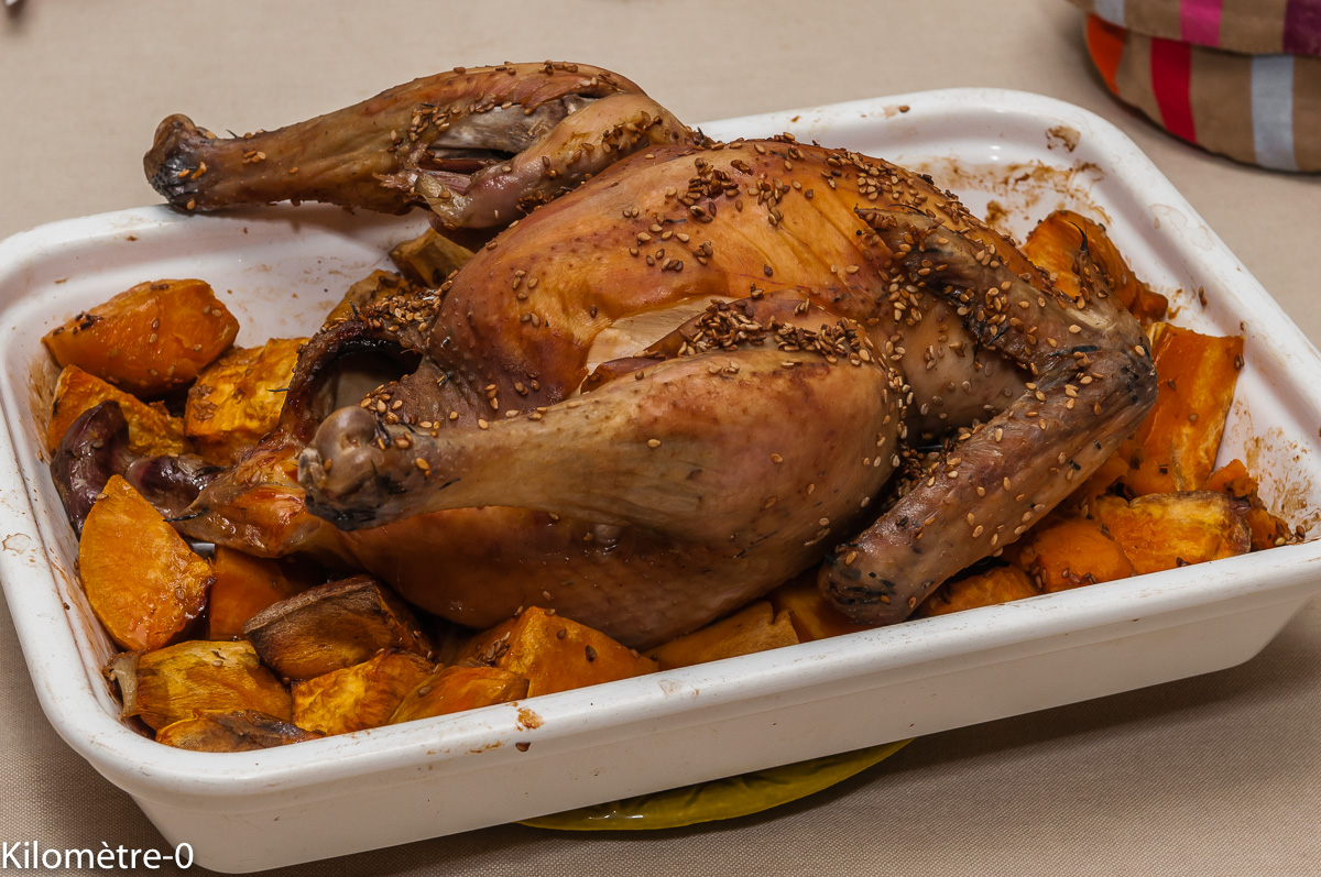 Poulet Roti A La Sauce Soja Sesame Et Patates Douces Kilometre 0