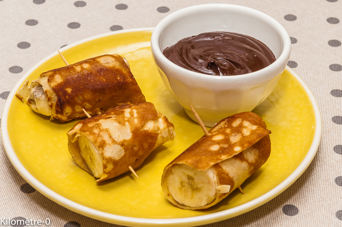 Photo de recette de crêpes, facile, banane, nems, rapide, bio de Kilomètre-0, blog de cuisine réalisée à partir de produits locaux et issus de circuits courts