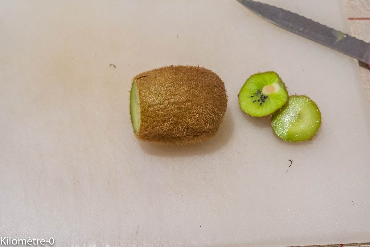 Photo de recette de kiwis nénuphar de Kilomètre-0, blog de cuisine réalisée à partir de produits locaux et issus de circuits courts