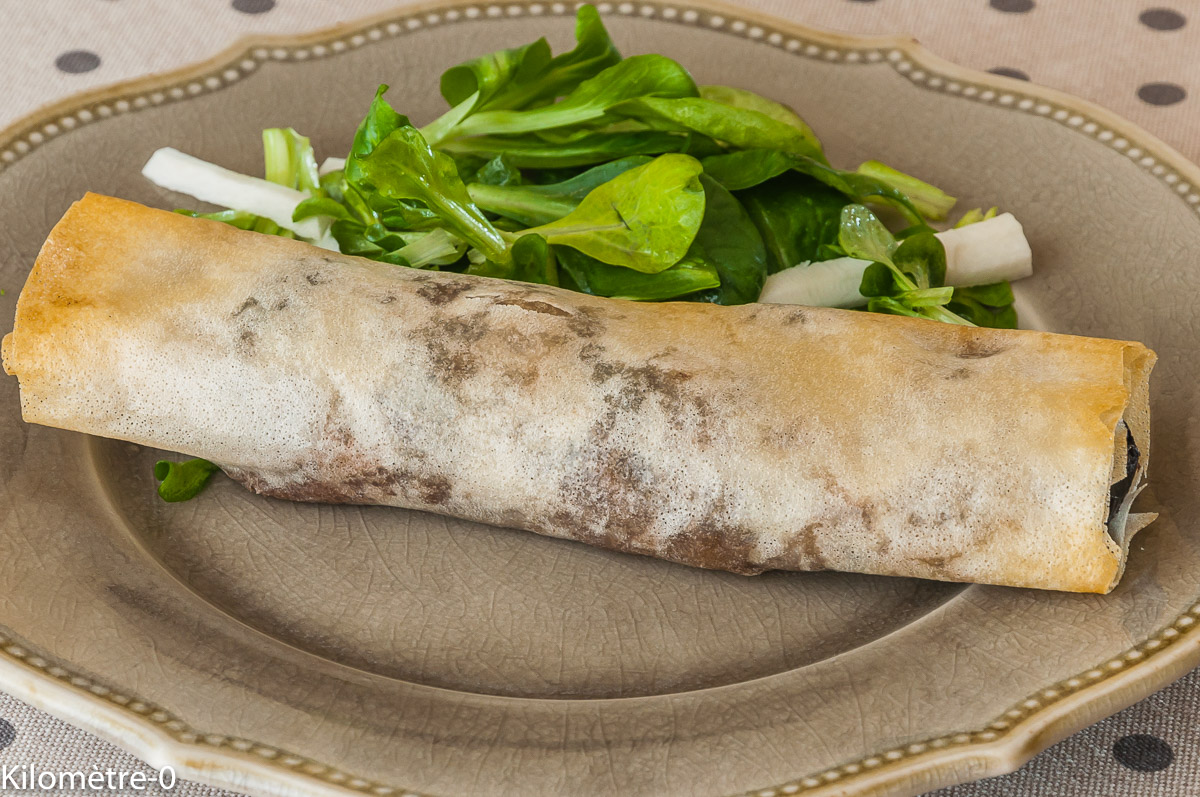 Photo de recette de brik, boudin, pomme de  Kilomètre-0, blog de cuisine réalisée à partir de produits locaux et issus de circuits courts