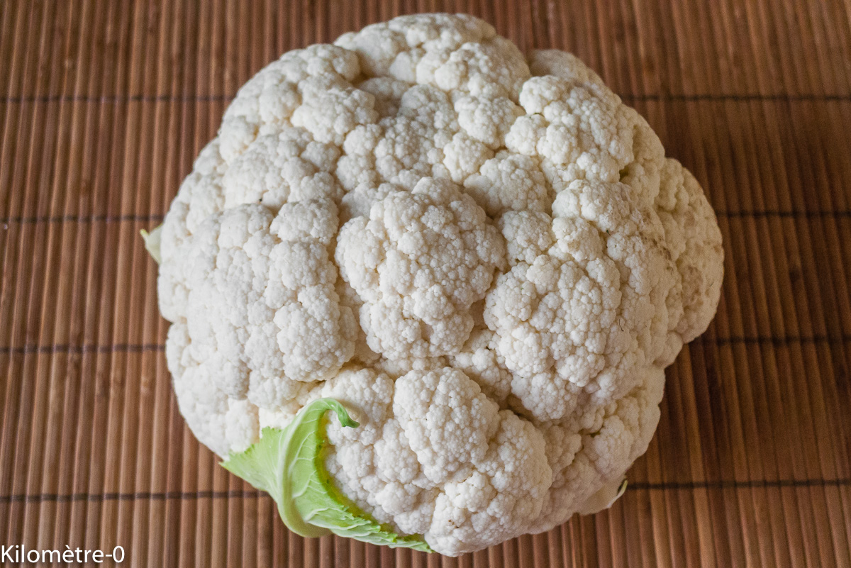 Photo de recette de chou fleur bio de Kilomètre-0, blog de cuisine réalisée à partir de produits locaux et issus de circuits courts