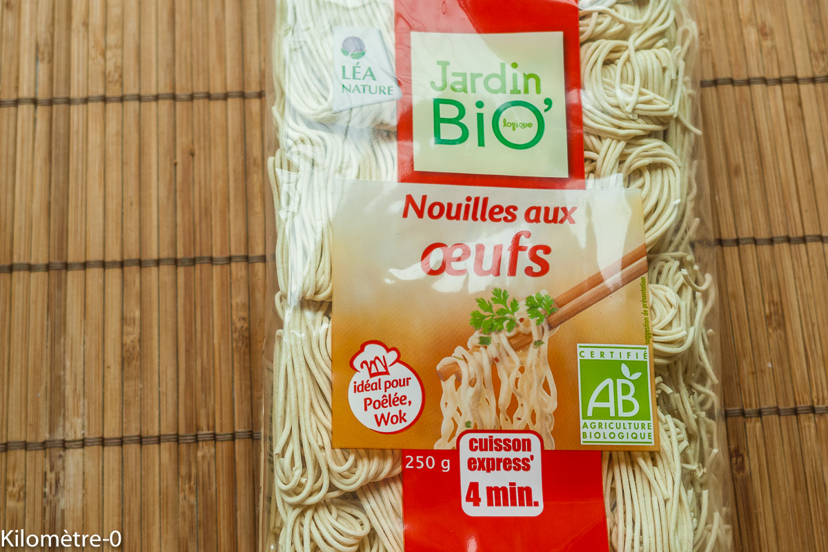 Photo de recette de nouilles bio, facile Kilomètre-0, blog de cuisine réalisée à partir de produits locaux et issus de circuits courts