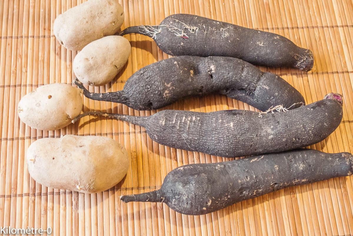 Photo de recette de radis noir bio de Kilomètre-0, blog de cuisine réalisée à partir de produits locaux et issus de circuits courts