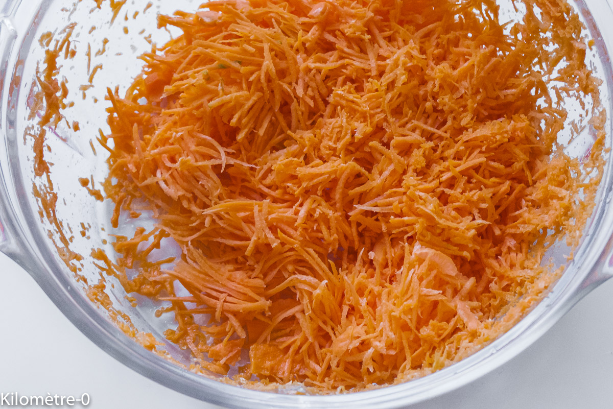 Photo de recette de carottes rapées bio de Kilomètre-0, blog de cuisine réalisée à partir de produits locaux et issus de circuits courts
