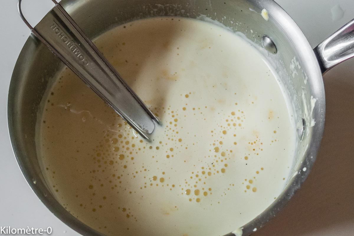 Photo de recette de crème patissière facile, légère, rapide de Kilomètre-0, blog de cuisine réalisée à partir de produits locaux et issus de circuits courts