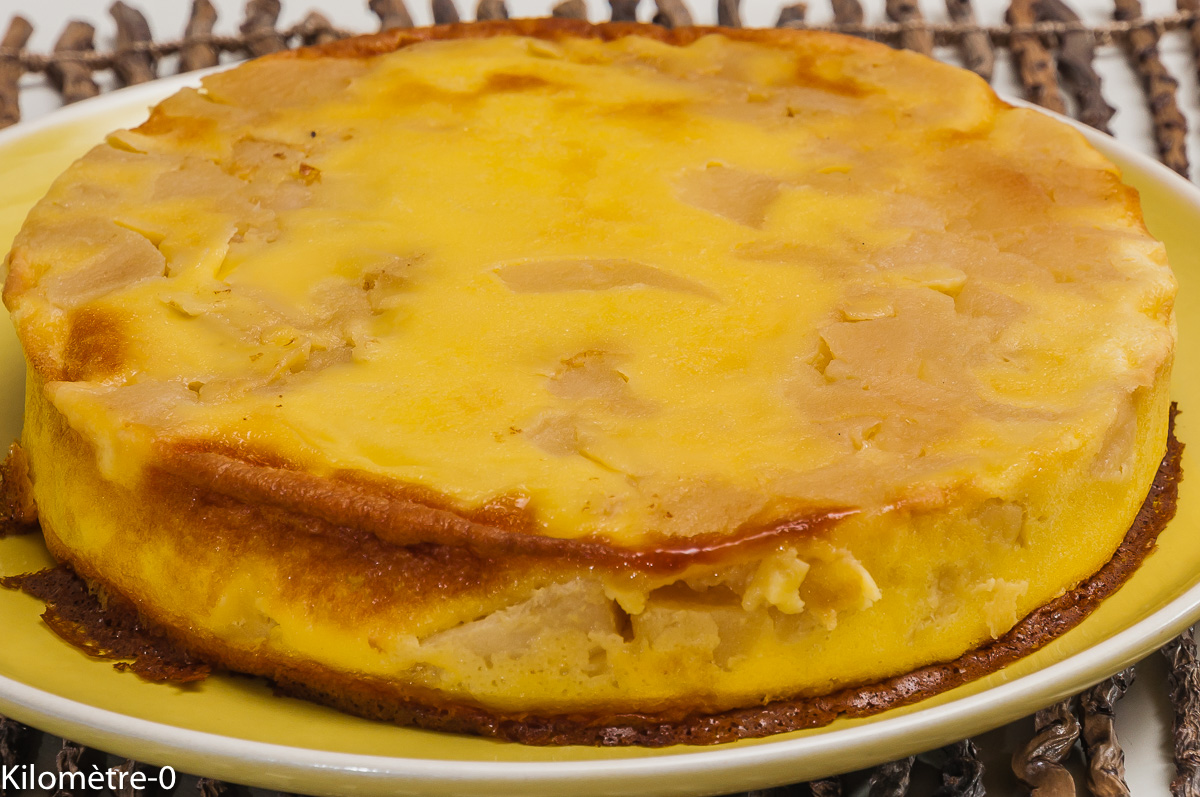 Photo de recette de flognarde aux pommes, facile, rapide, léger de Kilomètre-0, blog de cuisine réalisée à partir de produits locaux et issus de circuits courts