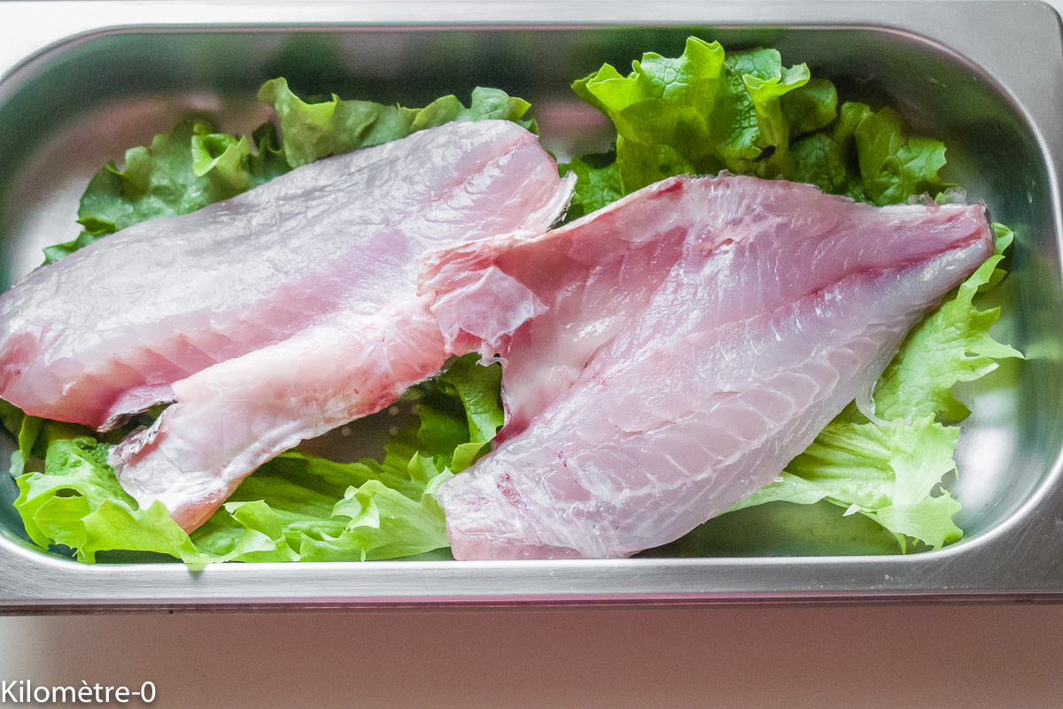 Photo de recette de daurade facile, salade de Kilomètre-0, blog de cuisine réalisée à partir de produits locaux et issus de circuits courts