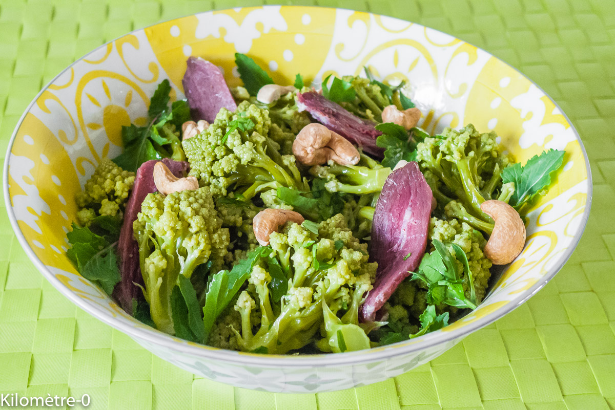 Salade De Chou Romanesco Magret Et Noix De Cajou Kilometre 0