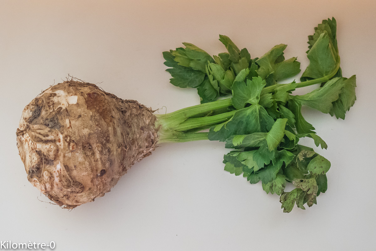 Photo de recette de céleri, bio, facile, léger de Kilomètre-0, blog de cuisine réalisée à partir de produits locaux et issus de circuits courts