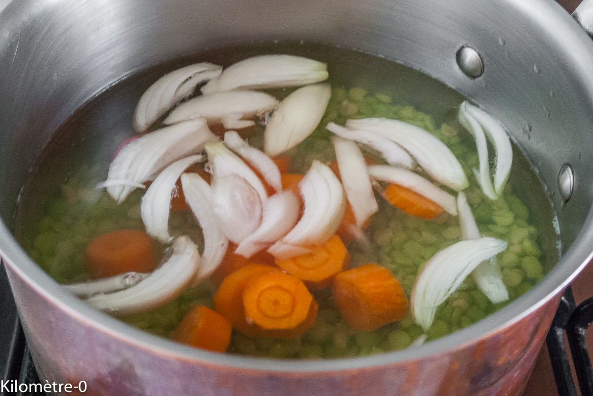 Photo de recette de pois cassés de Kilomètre-0, blog de cuisine réalisée à partir de produits locaux et issus de circuits courts