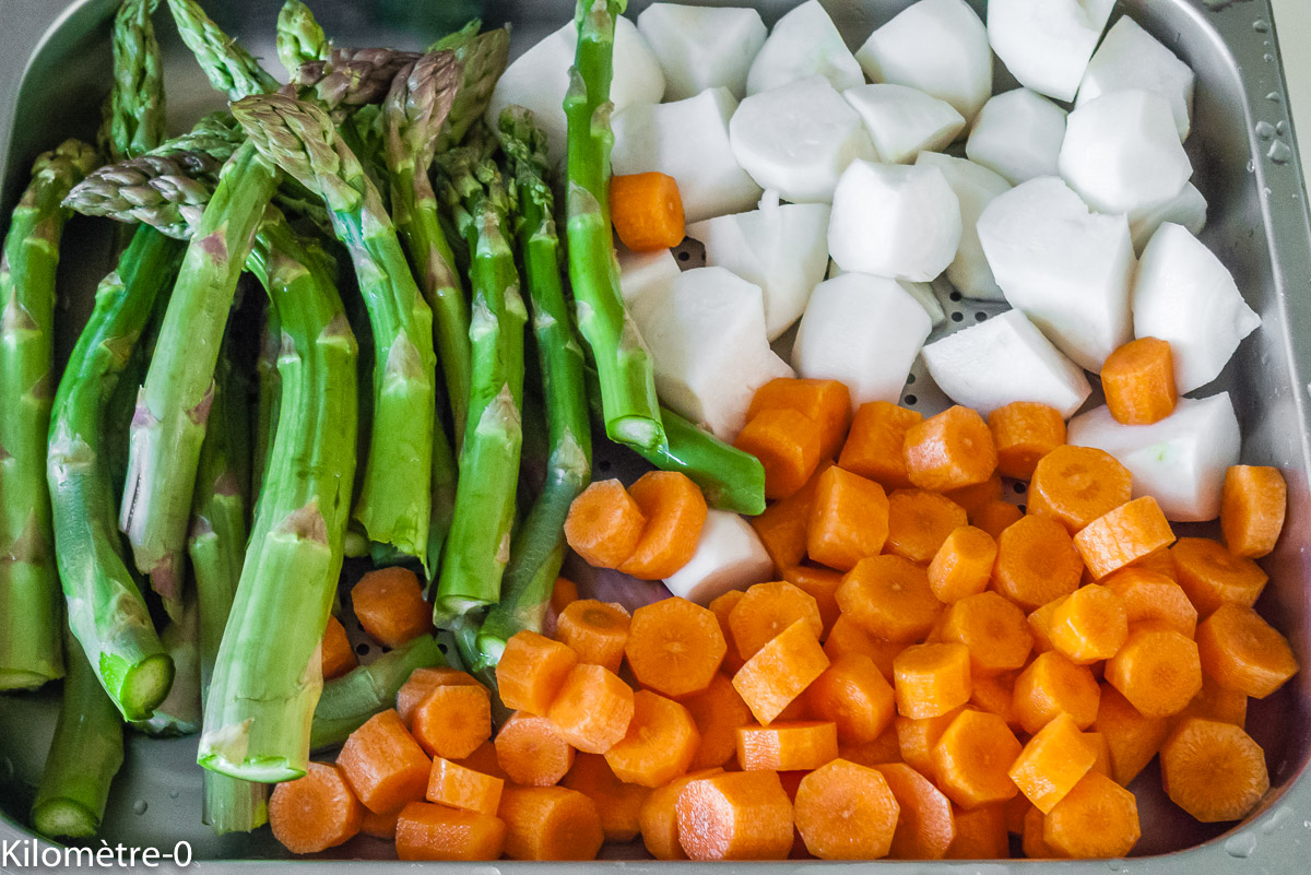 Photo de recette de légumes, four vapeur de Kilomètre-0, blog de cuisine réalisée à partir de produits locaux et issus de circuits courts